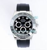 EWF Swiss Replica Rolex Daytona Black Diamond Dial with Ceramic Bezel Watch 40MM_th.jpg